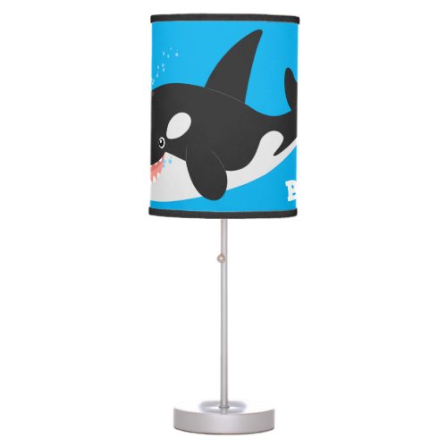 Funny killer whale orca cute cartoon illustration table lamp