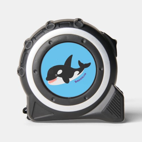 Funny killer whale orca cute cartoon illustration tape measure