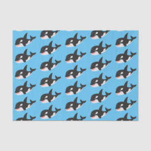 Funny killer whale orca cute cartoon illustration tissue paper