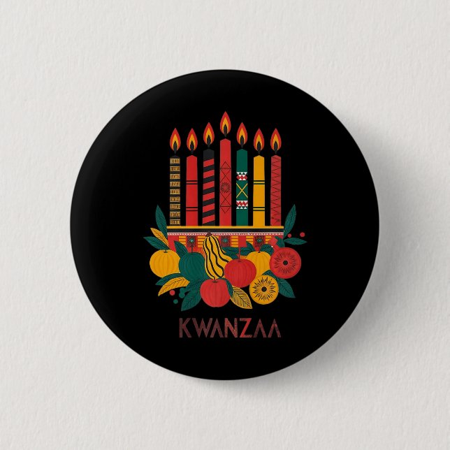 Funny Kinara Seven Candles Kwanzaa Celebration 1  Button (Front)