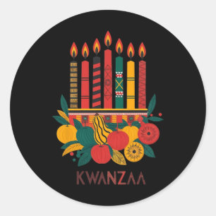 Funny Kinara Seven Candles Kwanzaa Celebration 2 Classic Round Sticker