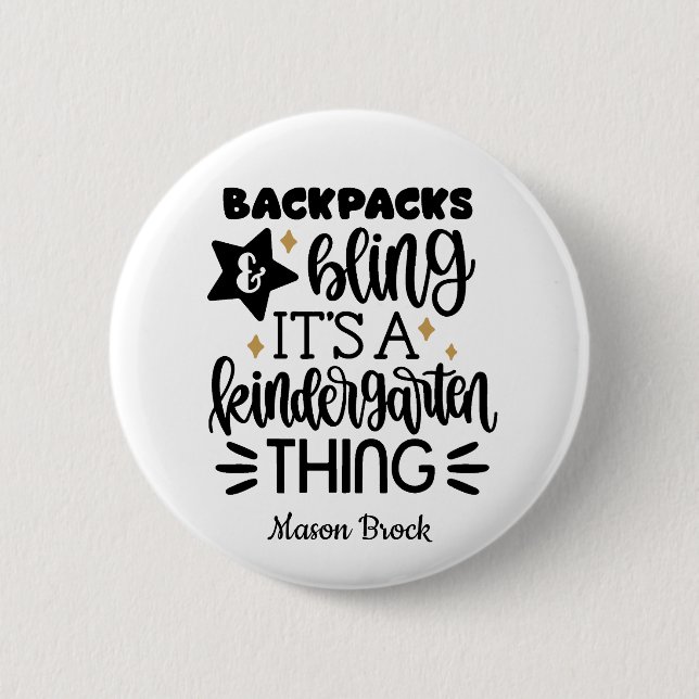 Funny Kindergarten personalized gift Button (Front)