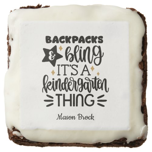 Funny Kindergarten personalized gift Square Sticke Brownie