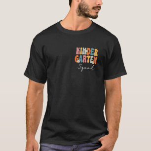 Funny Kindergarten Squad Groovy Back to School Cut T-Shirt