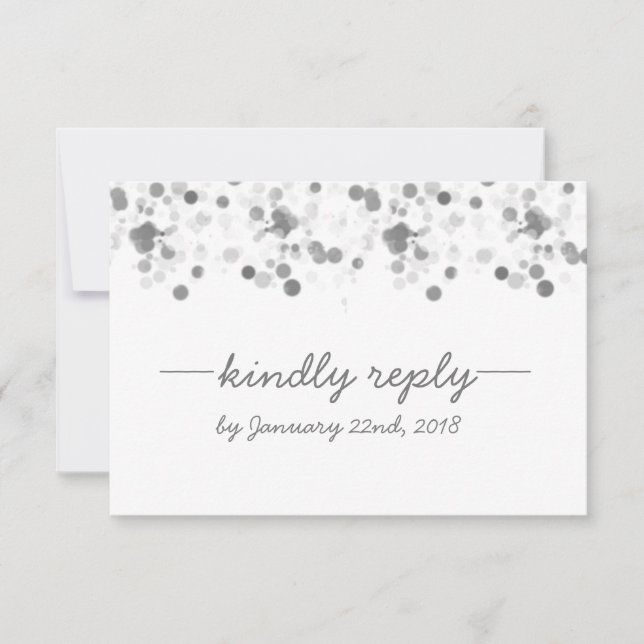 Funny Kindly Reply Polka Dots Wedding RSVP Card (Front)