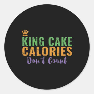 Funny King Cake New Orleans Mardi Gras 2025 Classic Round Sticker