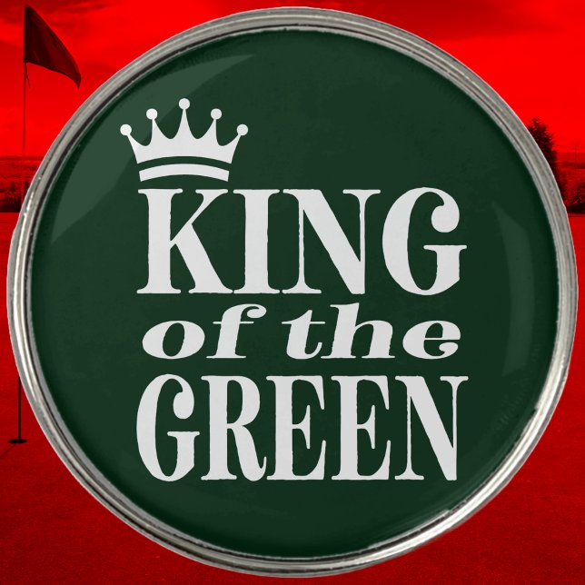Funny King Golf Green Golfer Ball Marker (The Funny King of the Green Golfer golf ball marker is  a perfect accessory for your favorite golfer)