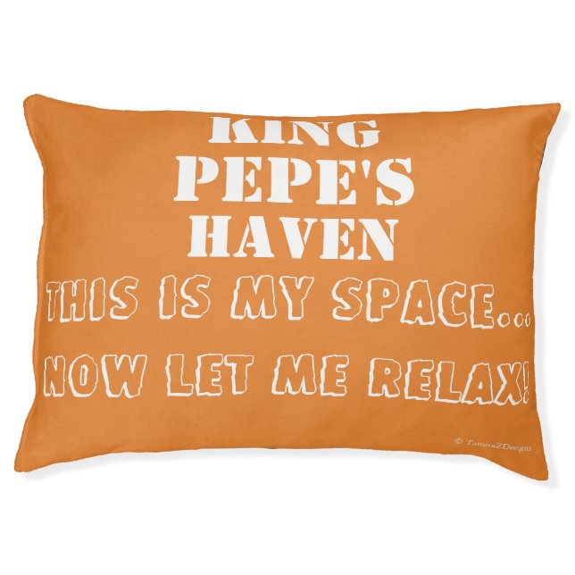 Funny King Haven Relax Orange Pet Name Bed (Front)
