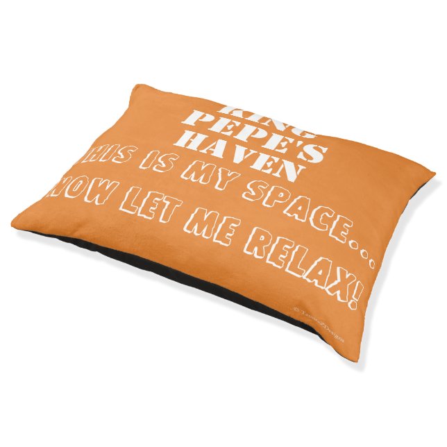 Funny King Haven Relax Orange Pet Name Bed (Angled)