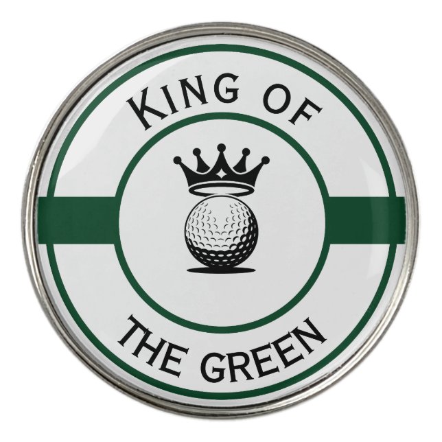 Funny King Of The Green Logo Golf Ball Marker (Front)