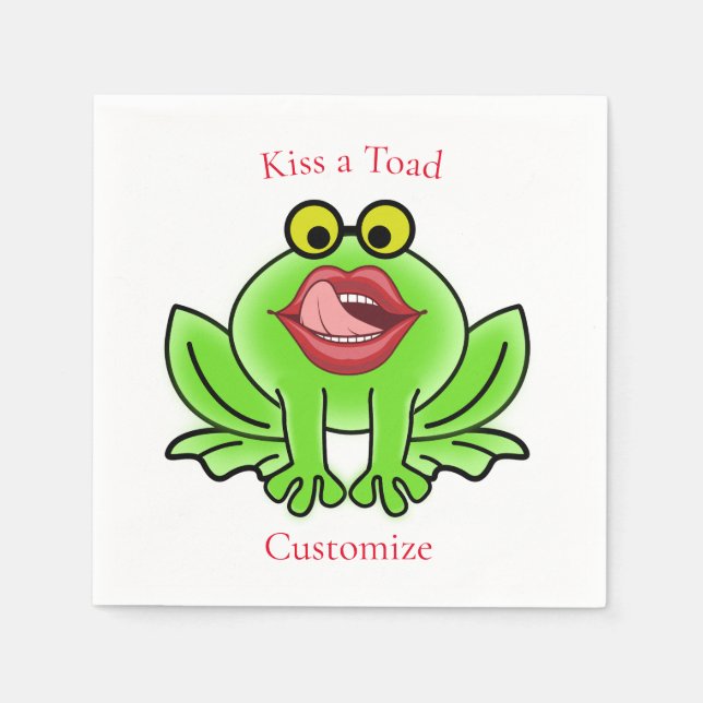 Funny Kiss A Toad Thunder_Cove Napkins (Front)