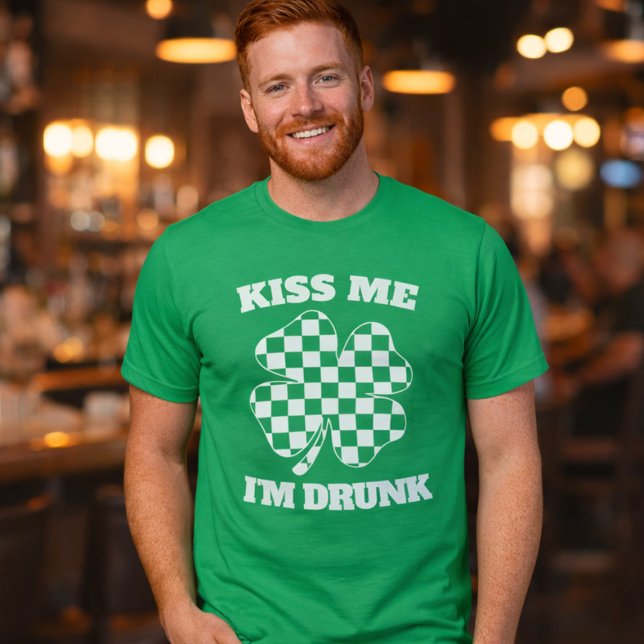 Funny Kiss Me I'm Drunk St. Patrick's Day Shamrock T-Shirt (Funny Kiss Me I'm Drunk St. Patrick's Day Shamrock T-Shirt)