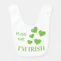 Funny Kiss Me I&#39;m Irish Baby Bib