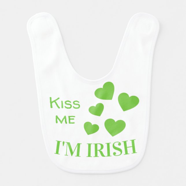 Funny Kiss Me I'm Irish Baby Bib (Front)