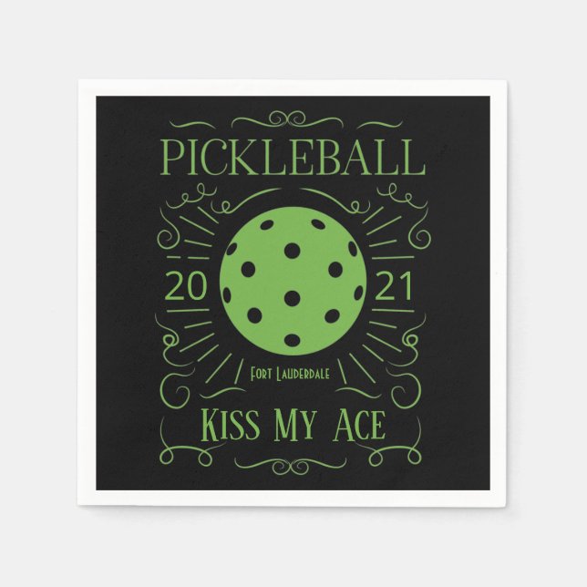 Funny Kiss My Ace Pickleball Napkins (Front)