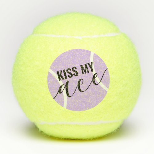 Funny Kiss My Ace Purple Tennis Balls