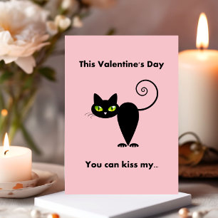Funny Kiss My Black Cat Valentine Holiday Card