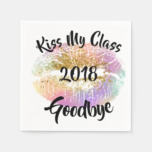 Funny Kiss My Class Goodbye Lips Napkins