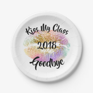 Funny Kiss My Class Goodbye Lips Paper Plates