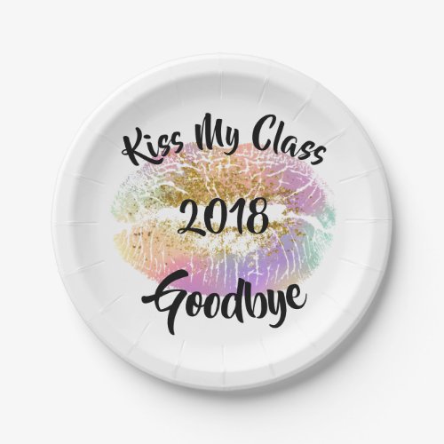 Funny Kiss My Class Goodbye Lips Paper Plates