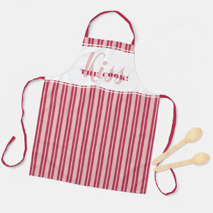 Funny Kiss The Cook Modern Humor Magenta Red Pink Apron