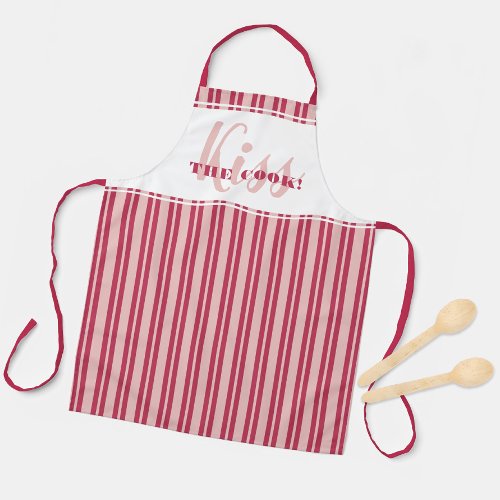 Funny Kiss The Cook Modern Humor Magenta Red Pink Apron