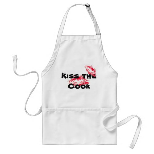 Funny Kiss The Cook White Baking Apron