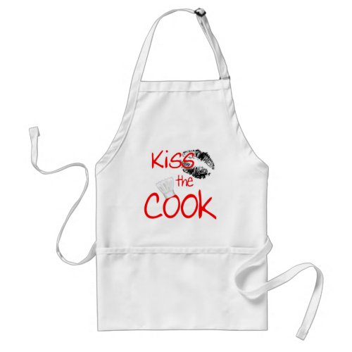 Funny Kiss the Cook with Lips Chef Hat Adult Apron