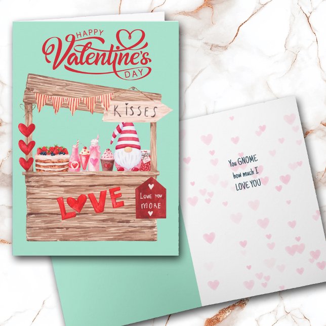 Funny Kissing Booth Gnome Valentine Holiday Card (Creator Uploaded)