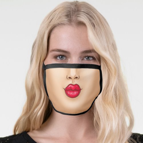 Funny Kissing mouth _ Medium Complexion Face Mask