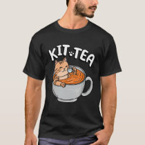 Funny KIT TEA Kitty Cat Kitten Tea Drinker Pet Par T-Shirt