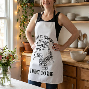 Funny Kitchen Burnout Quote Apron for Home Cooks 