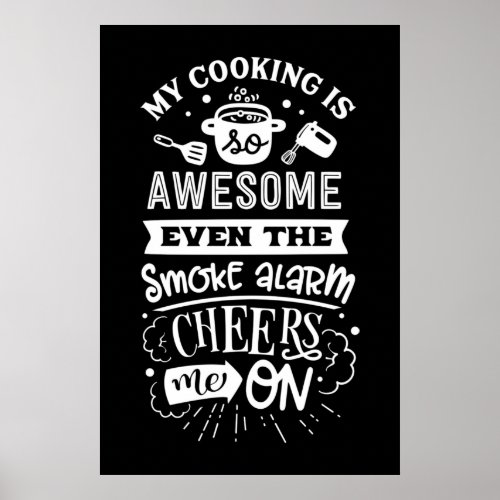 funny kitchen cooking word art poster