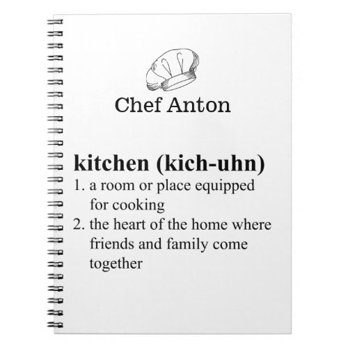 Funny Kitchen Dictionary Definition Home Chef Notebook