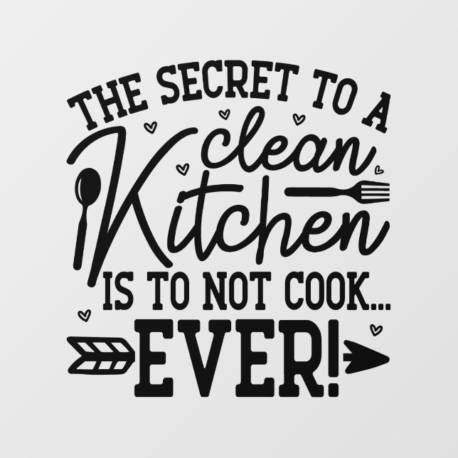 funny Kitchen don't cook word art Wall Decal (Front)