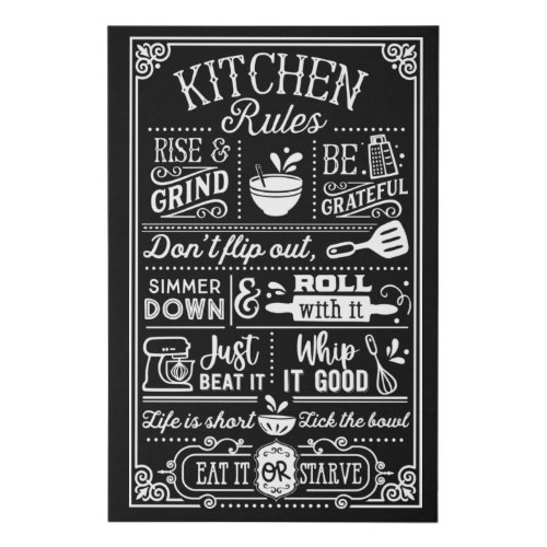 Funny kitchen  faux canvas print