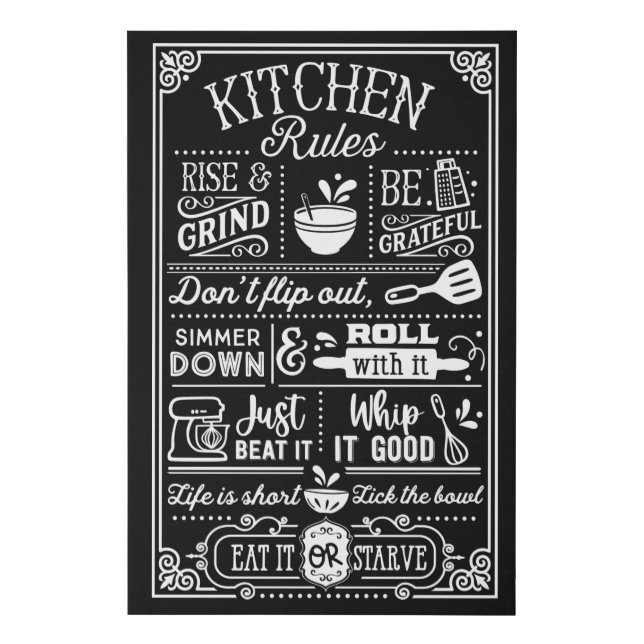 Funny kitchen  faux canvas print (Front)