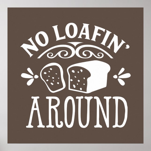 funny kitchen loaf bread word art poster (Front)