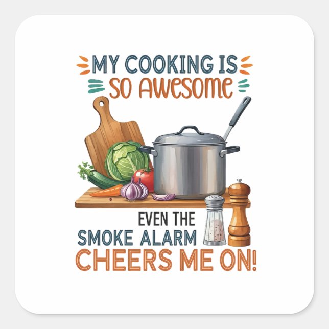 Funny Kitchen Quote Design (2) Square Sticker (Front)