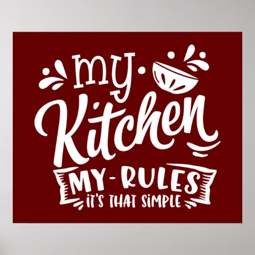 funny kitchen rules poster