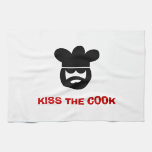 Funny kitchen towel Kiss the cook