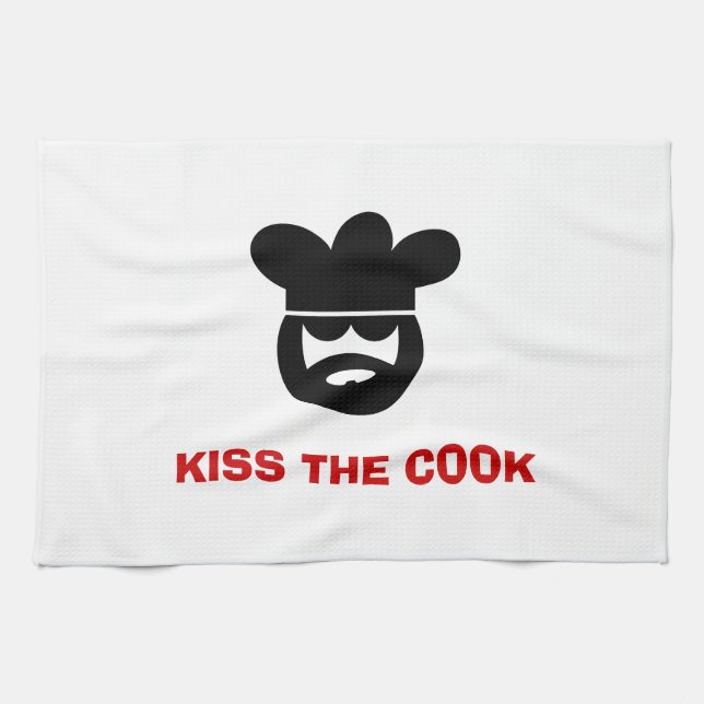 Funny kitchen towel | Kiss the cook (Horizontal)