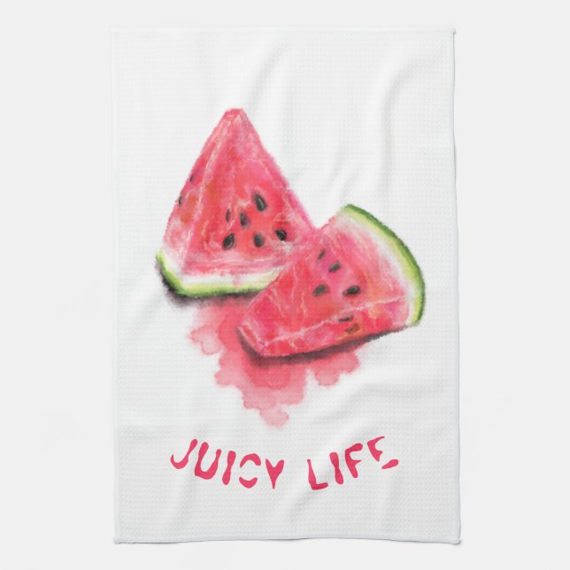 Funny Kitchen Towel Red Sweet Juicy Watermelon (Vertical)