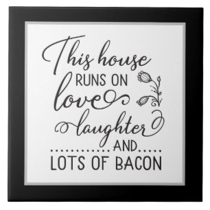 funny Kitchen word art bacon Ceramic Tile