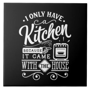 funny kitchen word art ceramic tile
