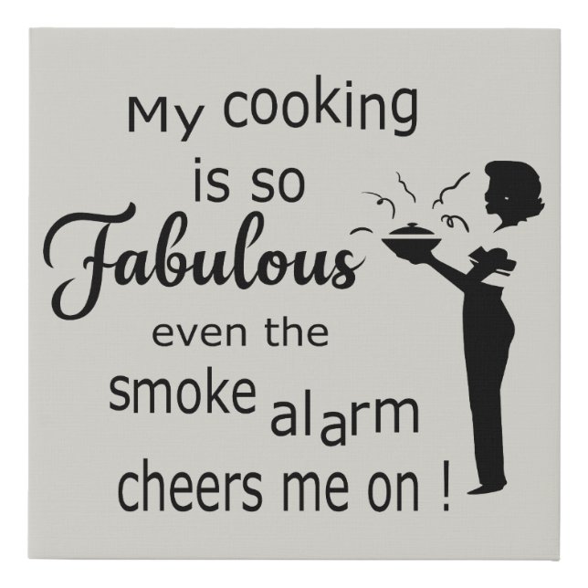 Funny Kitchen word art decor Faux Canvas Print (Front)