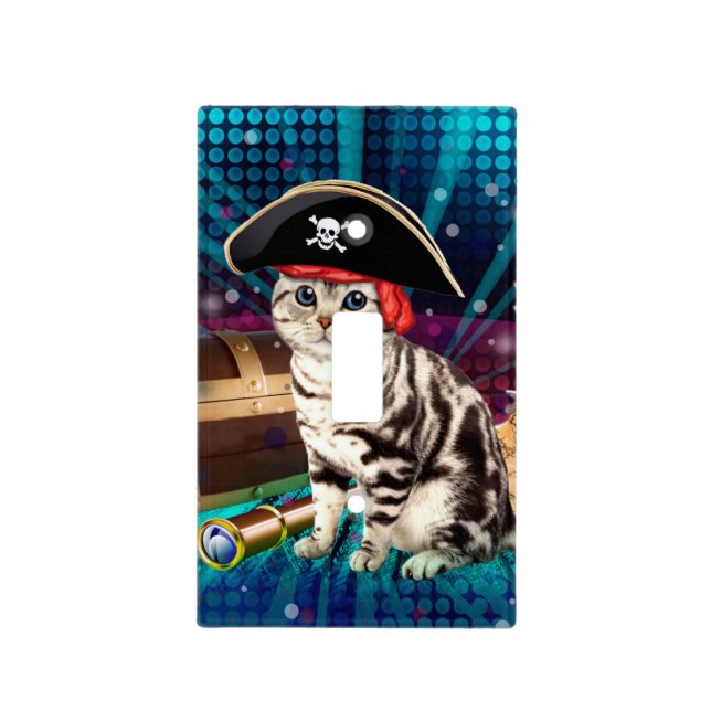 Funny Kitten in Pirate Light Switch Cover (Front)