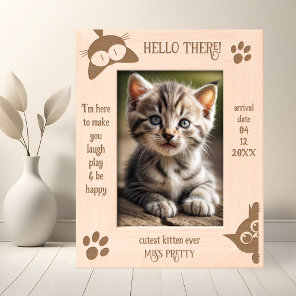 Funny Kitten New Cat Photo  Engraved Frames