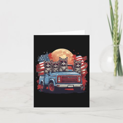 Funny Kitten Squad Cats Driving Truck Animal Lover Card
