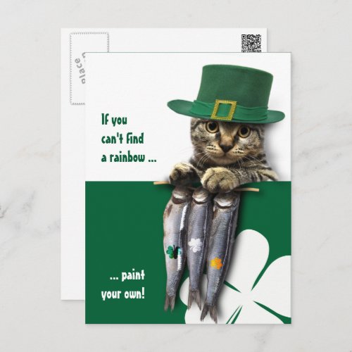 Funny Kitten St Patricks Day Custom Postcard